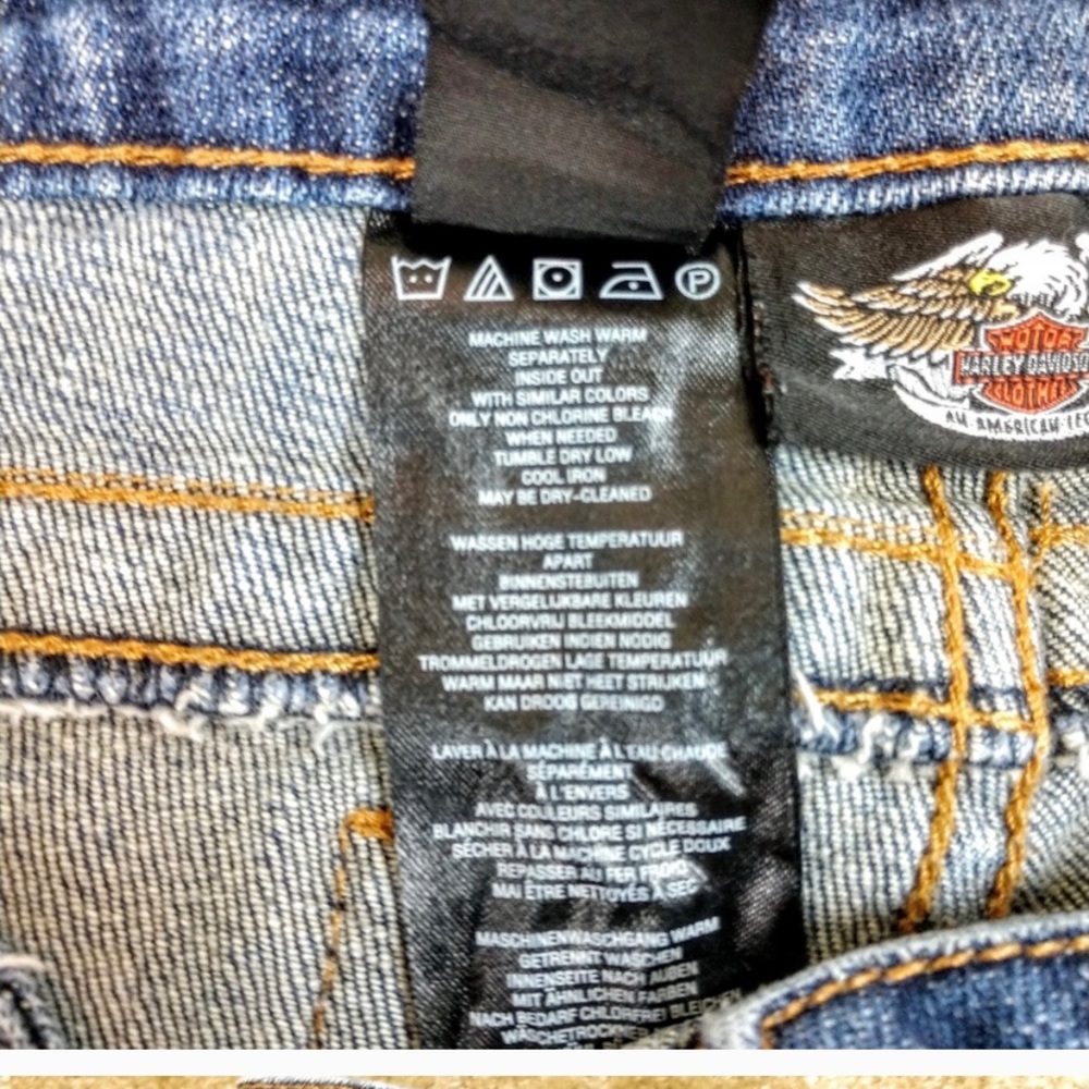 Harley-Davidson Straight Leg Jeans Sz 4-6 - Picture 6 of 8